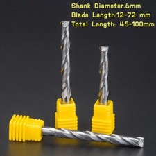 For MDF Wood Cutter 2 Flute Carbide Spiral CNC Router Bits 6mm Shank End Mill