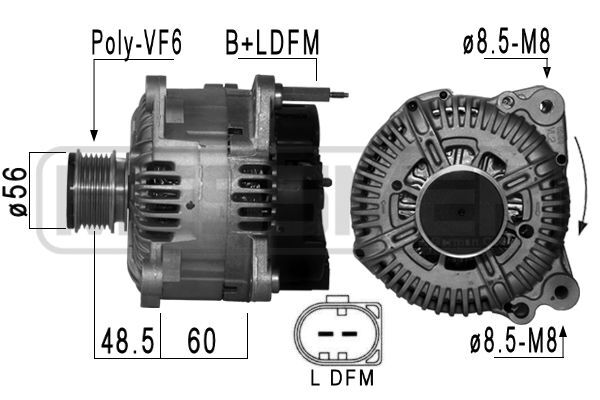 ERA Lichtmaschine Generator 180A 14V FüR VW Passat Alltrack 2.0 TDI 1.4 TSI-image