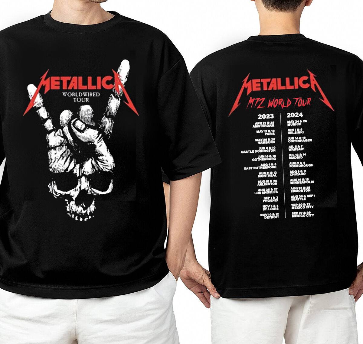 Metallica Metal Band Worldwired Tour & M72 World Tour 2023–2024 T-Shirt  S-5XL