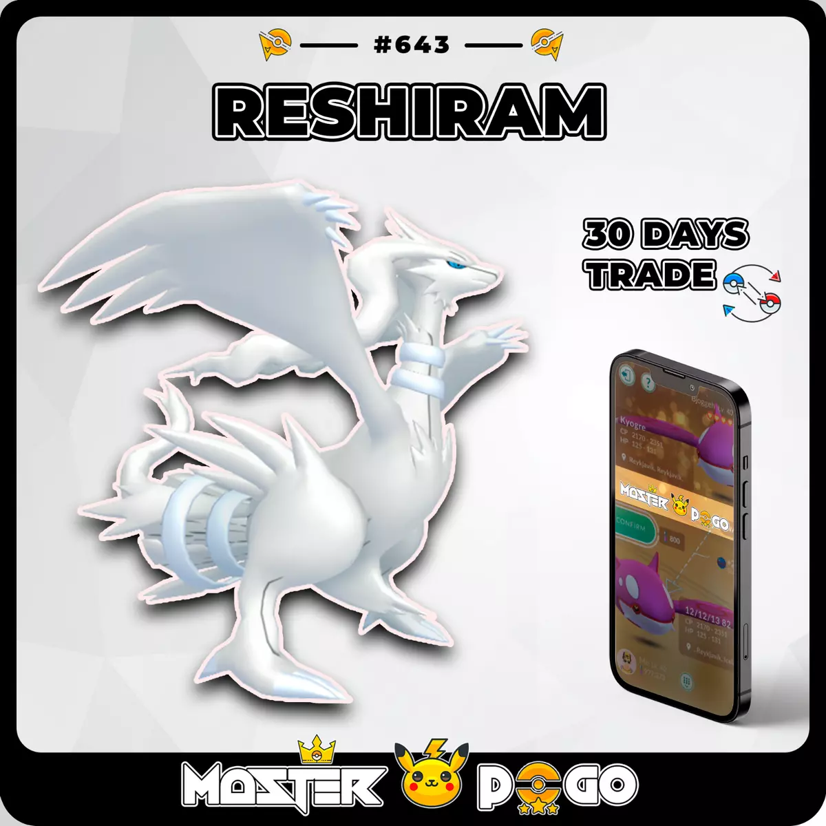 Mavin  Pokemon Go TRADE - Zekrom Lv25 Weather Boosted !! 30 Days  Friendhship bonus !