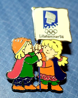 Lot - A Collection of Lillehammer 1994 Olympic Pins, of a Boy & Girl