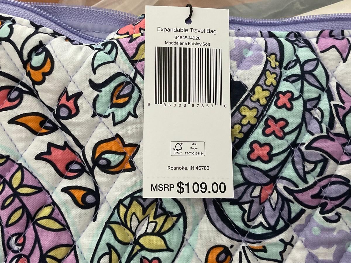 NWT Vera Bradley Maddalena Paisley Soft Expandable Travel Bag