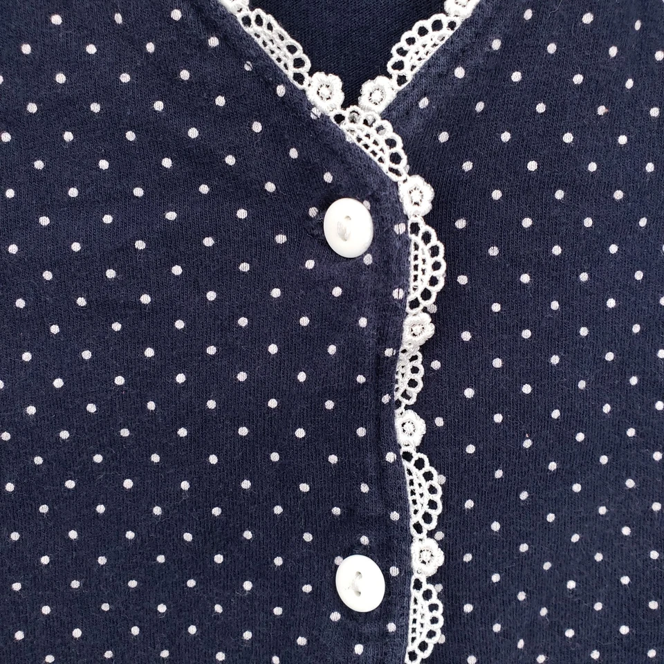 Cárdigan Talbots para mujer 2X Plus azul cuello en V lunares abotonados manga 3/4 tejido Foto 4 de 4