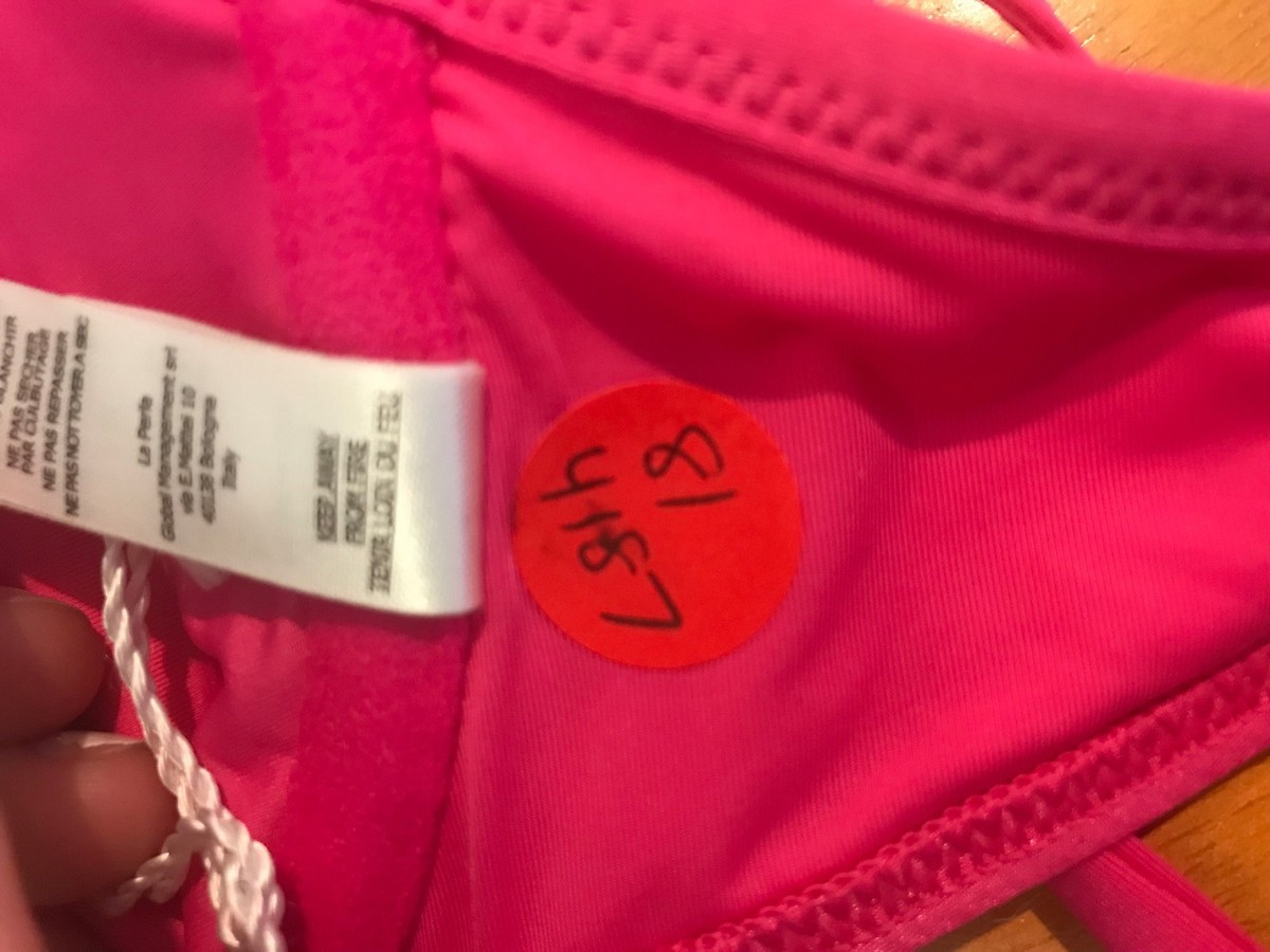 LA PERLA SWIMWEAR 814187 HOT PINK BRA BIKINI TOP & BOTTOM 2 PC SZ