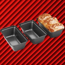 Mini Loaf Pan for Baking Bread 3 PACK in Nonstick Small Banana Bread Tins New