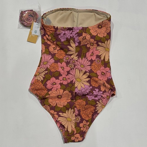 Women's Floral Modern Coverage One Piece Swimsuit - Kona Sol Multi S (4-6) - Picture 2 of 3