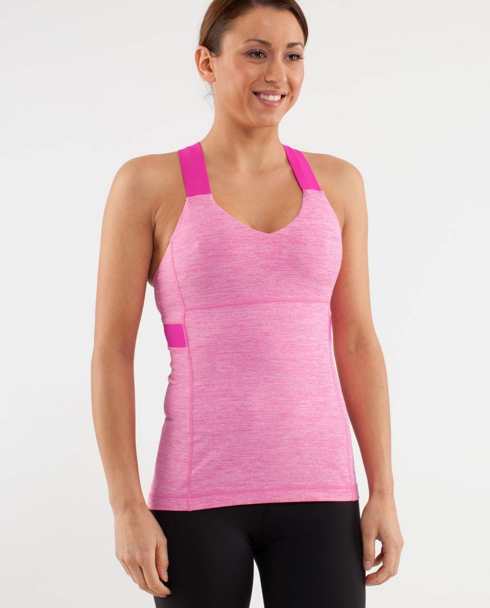 新品未使用　Lululemon 薄いピンク ブラ　サイズ8 LULULEMON PUSH YOUR LIMITS TANK HEATHERED PARIS PINK size-4