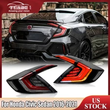 Clear Lens LED Tail Lights for Honda Civic Sedan 10th Gen 2016-2021 Rear Lights