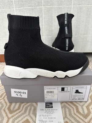 Dior Black Technical Knit Fusion Sneaker Sz 37.5
