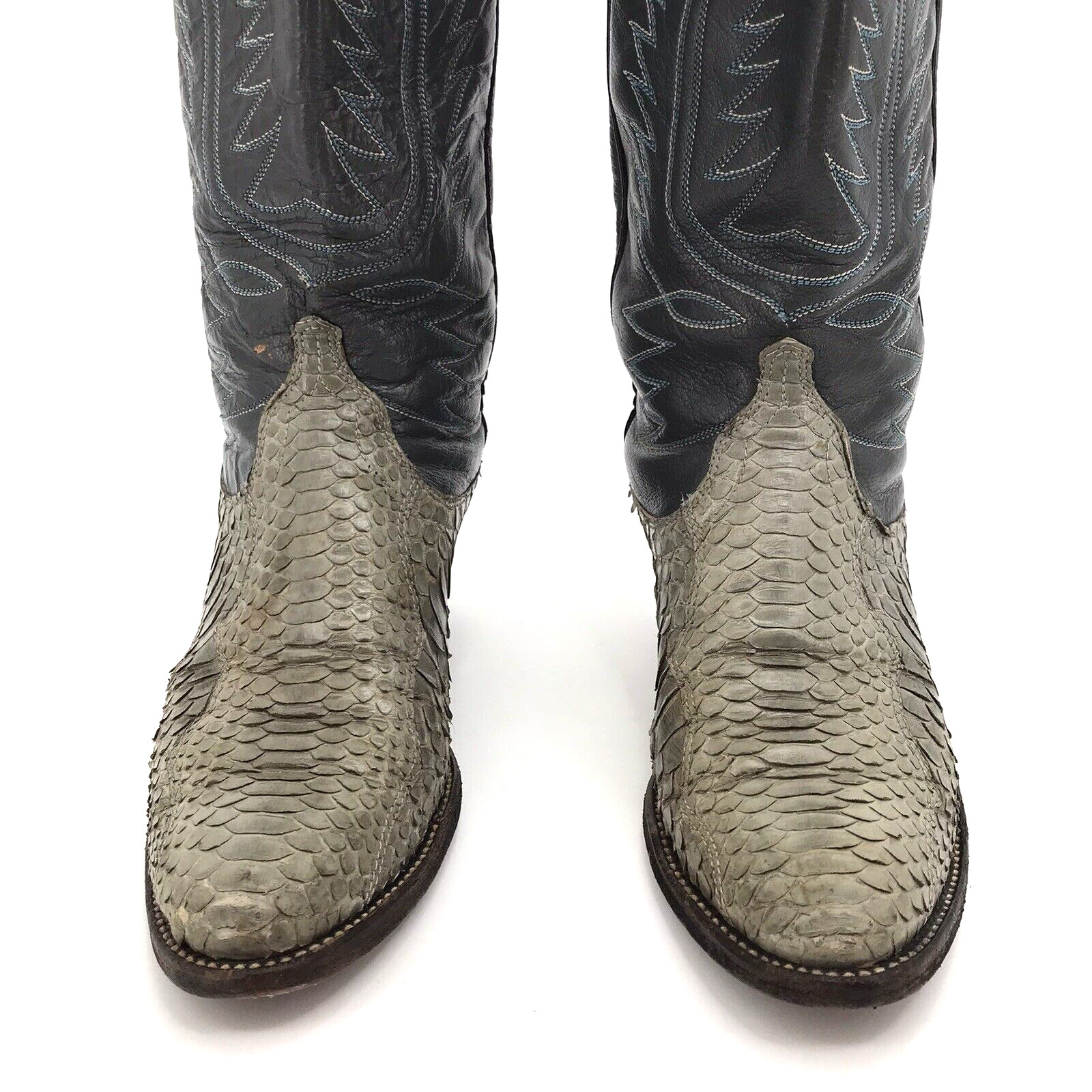 Vintage Dan Post Gray Python Snake Skin Exotic Co… - image 4