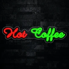 Hot Coffee LED Neon Sign 27"L x 7"H #33178