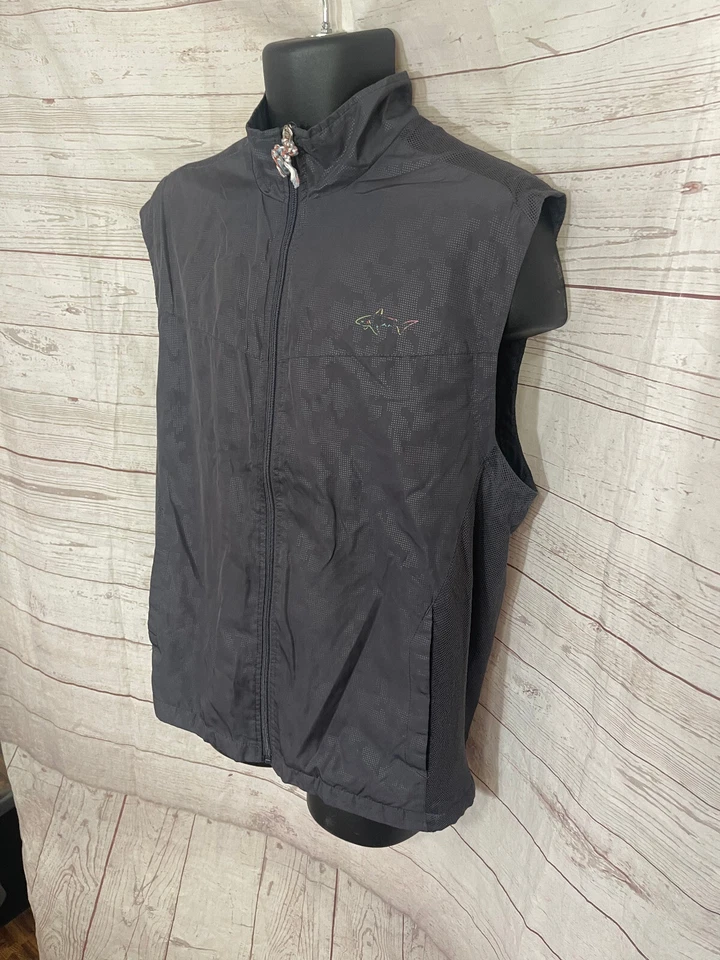 Chaleco cortavientos Tasso Elba Greg Norman gris cremallera completa para hombre talla L Foto 3 de 4