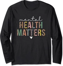 Leopard Mental Health Matters Human Brain Illness Long Sleeve T-Shirt