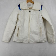 VTG Roffe Ski Jacket Snow Coat Striped 70s 80s Mod Retro Womens Medium USA Made