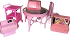 Lot Of Vintage Mattel 80s Barbie Furniture Sweet Roses Dining Table, TVs