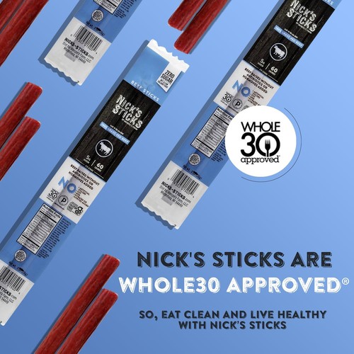 Nick's Sticks Clean & Balanced 100% Grass-Fed Beef Snack Sticks | Made in the... - Picture 5 of 6