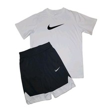 Nike Dri-fit Youth Medium Black/White Athletic Shorts And Tshirt Outfit