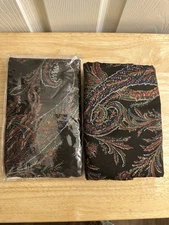 Ralph Lauren BEDFORD HUNT PAISLEY Brown Euro Pillow Shams Pair
