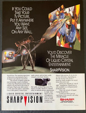 1991 Vintage Print Ad Sharp Electronics Sharp Vision Liquid Crystal Entertainmen