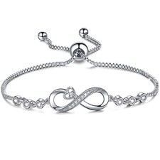 Gifts for Women Mom, Infinity Love Bracelets for Women, A-Infinity Heart