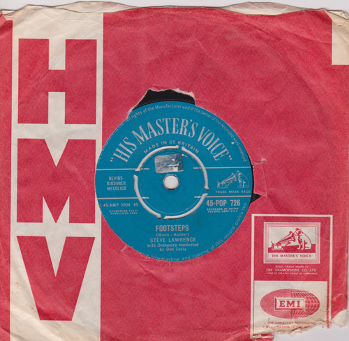 Steve Lawrence - Footsteps (HMV 1960) 7" vinyl single VG/G