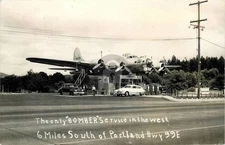 1940s Oregon Portland Milwaukee Bomber Gas Station OR RPPC Photo Postcard COPY