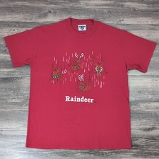 Vtg Rudolph The Red Nose Reindeer Shirt Adult XL Red Christmas Tee 80s USA 1989