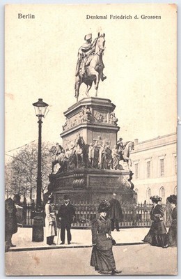 Vintage Berlin Postcard Featuring Denkmal Friedrich d. Grossen Statue