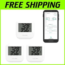 Smart Wireless Temp & Humidity Sensor 3-Pack, Fridge Alerts