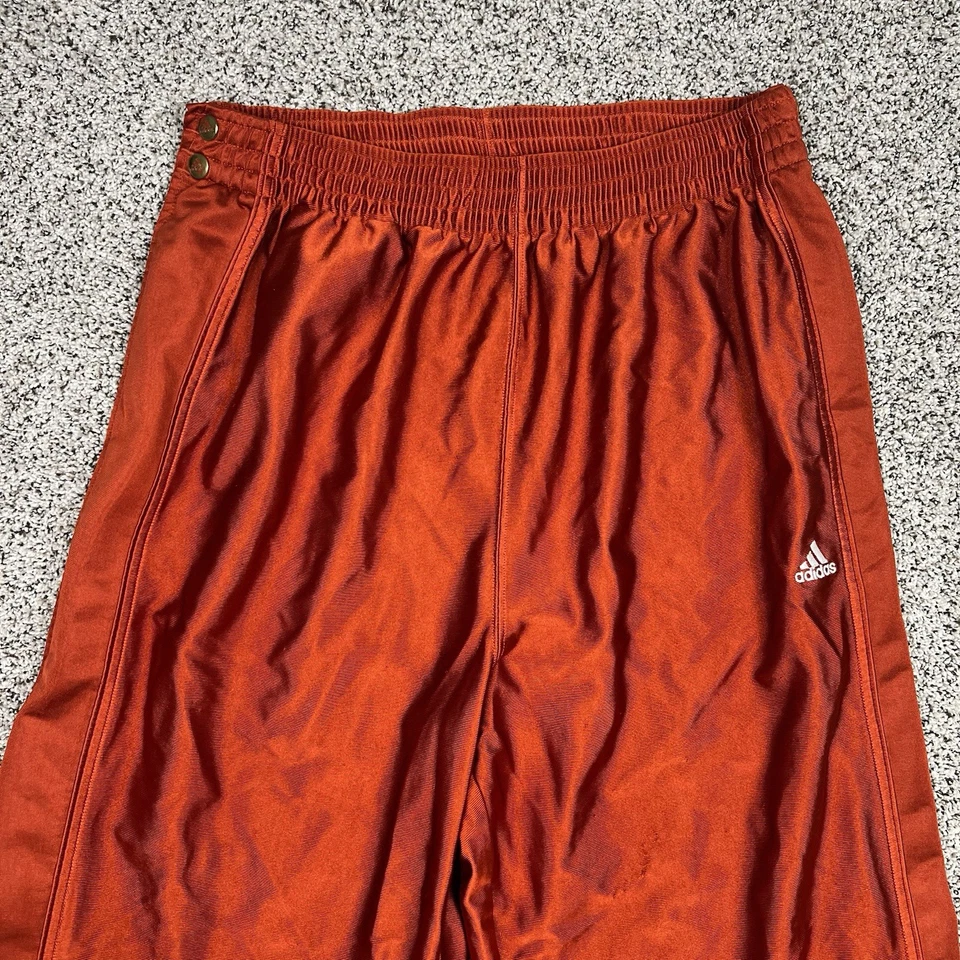 Pantalones Adidas De Colección Para Hombre Grandes Naranja Brillante Deslumbrante Sedoso Snap Tear Away Y2K Foto 3 de 4