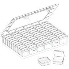 Bead Organizer , 61pcs Clear Plastic Storage Containers Set, Large Capacity S...