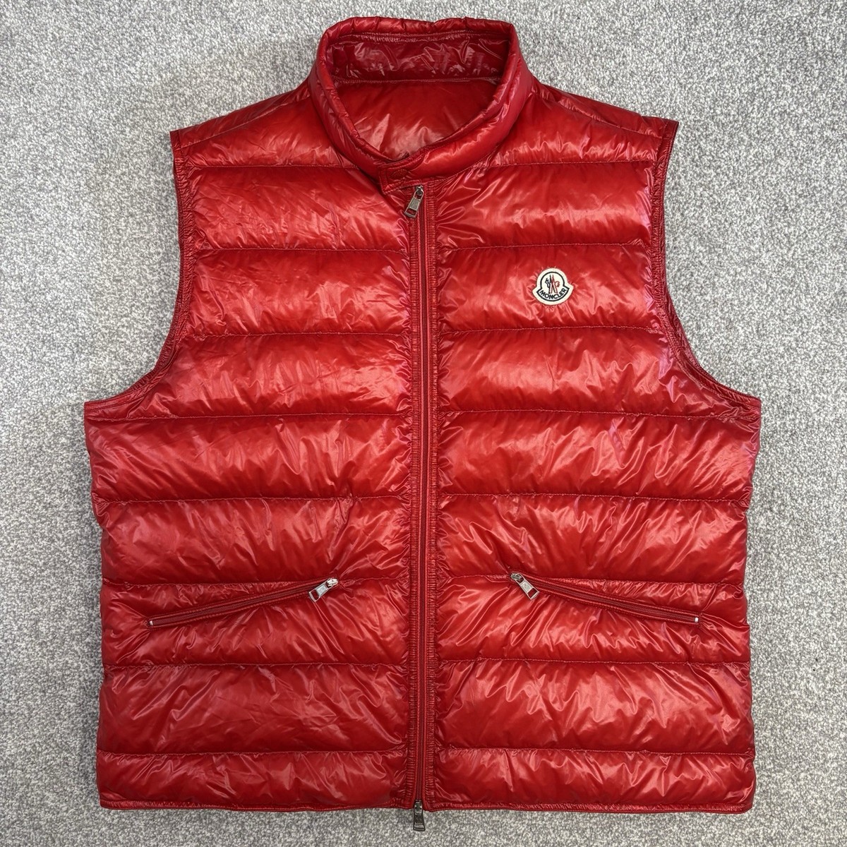 Moncler Gui Gilet Red Size Fits XL 100% Authentic UK