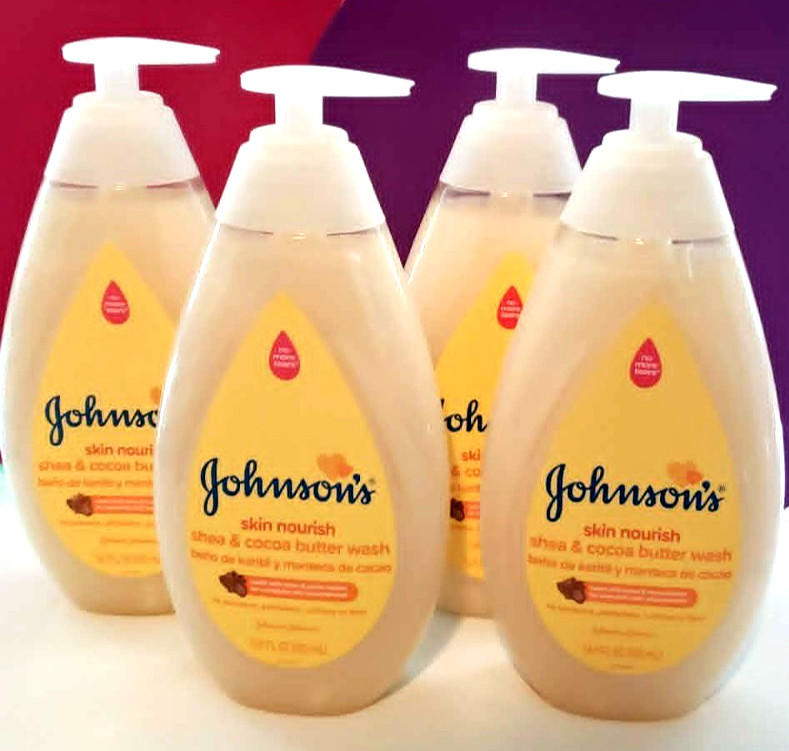 JOHNSON’S Baby Moisture Wash Shea & Cocoa Butter 16.9 oz Lot of 4 Hard To Find