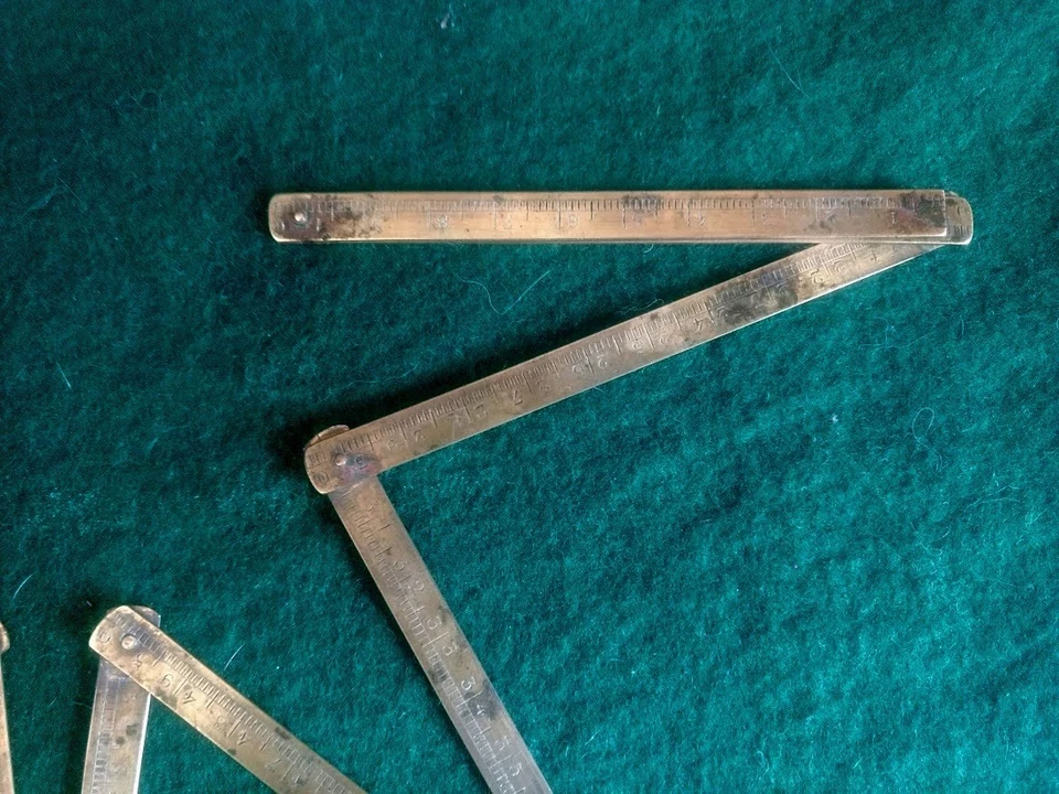 Ancien Mètre pliant en Laiton ou Cuivre -  1 Mètre - Photo 3/3