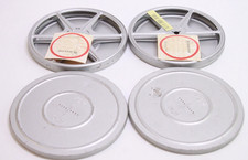 Lot of 2 Vintage 6" Kenco 8mm Super 8 Film Reel with Cans Silver