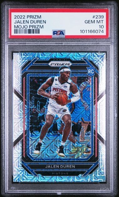 2022 Prizm DET Pistons JALEN DUREN Mojo RC/Rookie /25 #239 PSA 10 - POP 9