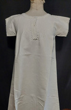 Chemise de nuit liquette ancienne métis monogramme LM début XXème