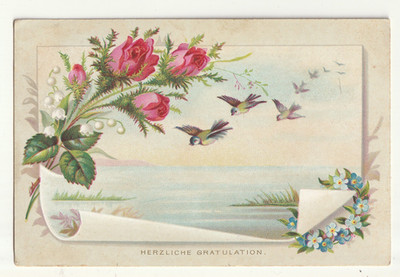 Billet um 1900,  Glückwünsche , die Rückseiten ist beschrieben ca. 1900