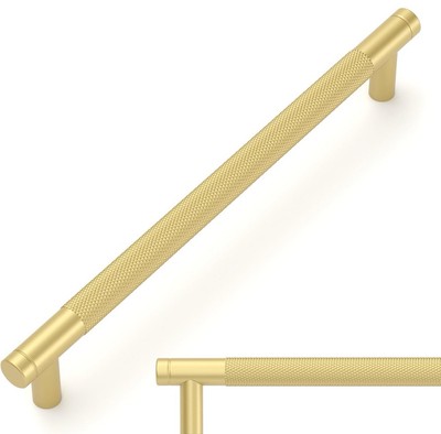 Amerdeco 10er-Pack 7,5 Zoll 192 mm gebürstetes Gold Schrankgriffe gerändelte Griffe