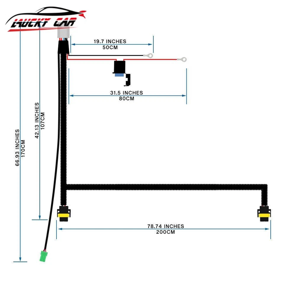 Juego de luces antiniebla arnés de cableado interruptor indicador LED 12V 40A relé para Toyota Foto 2 de 4