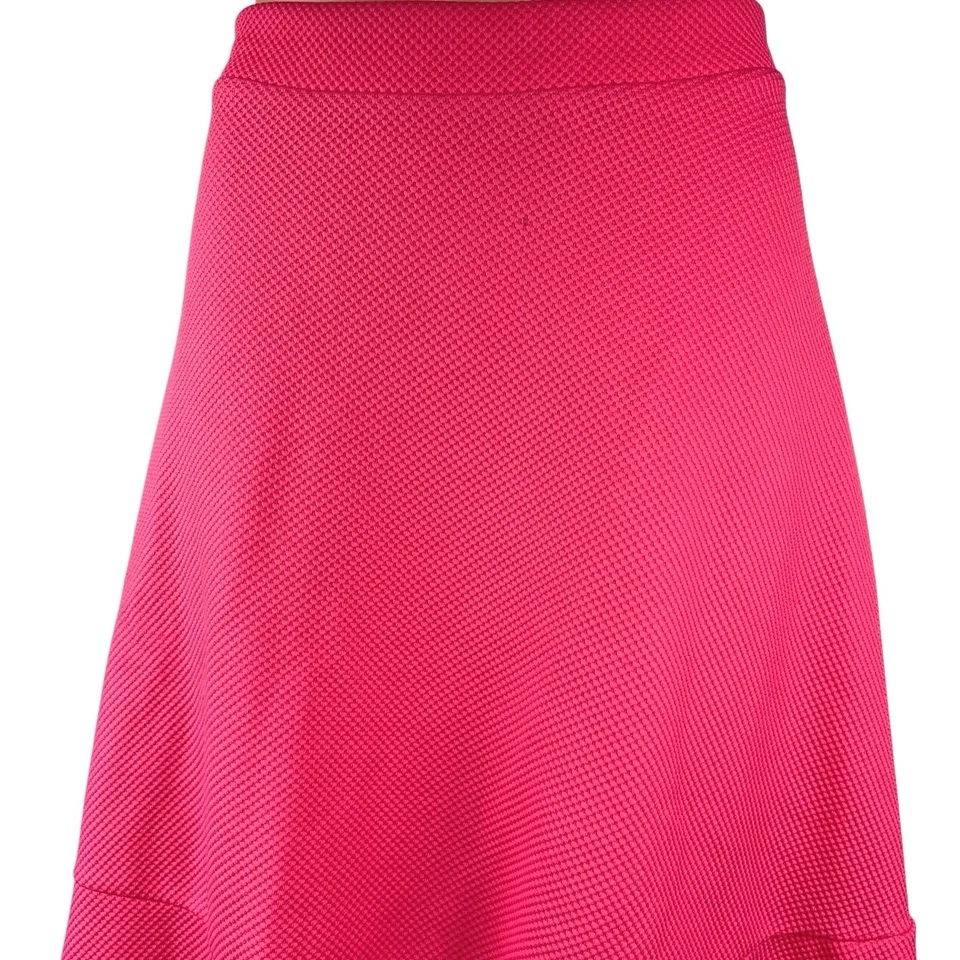 H&M Pink Textured Knit High Waist Elastic Pull On Midi A-Line Skirt Size XS - Image 4 of 4