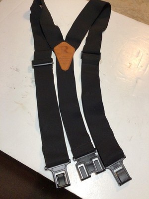 PERRY Suspenders Black Elastic 2'' Belt Clip USA  Amish Mennonite Plain Clothing