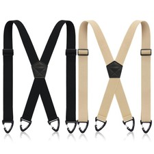 2 Pcs Men Hidden Suspenders Under Clothing 1.5 Inch Wide x Back Plastic Clips...