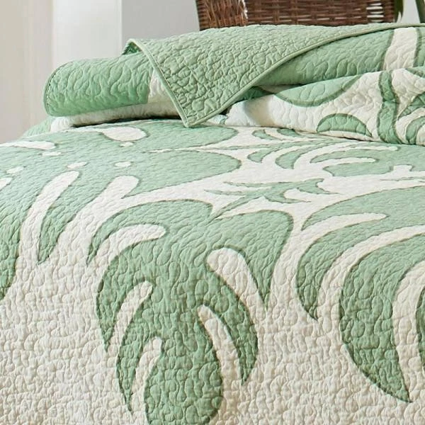 Edredón Tommy Bahama Molokai 1 pieza verde floral algodón completo/queen algodón Foto 3 de 4