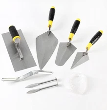 8-Piece Masonry Hand Tool Set Includes Finishing Trowel, Gauging 43X21X9.5cm 