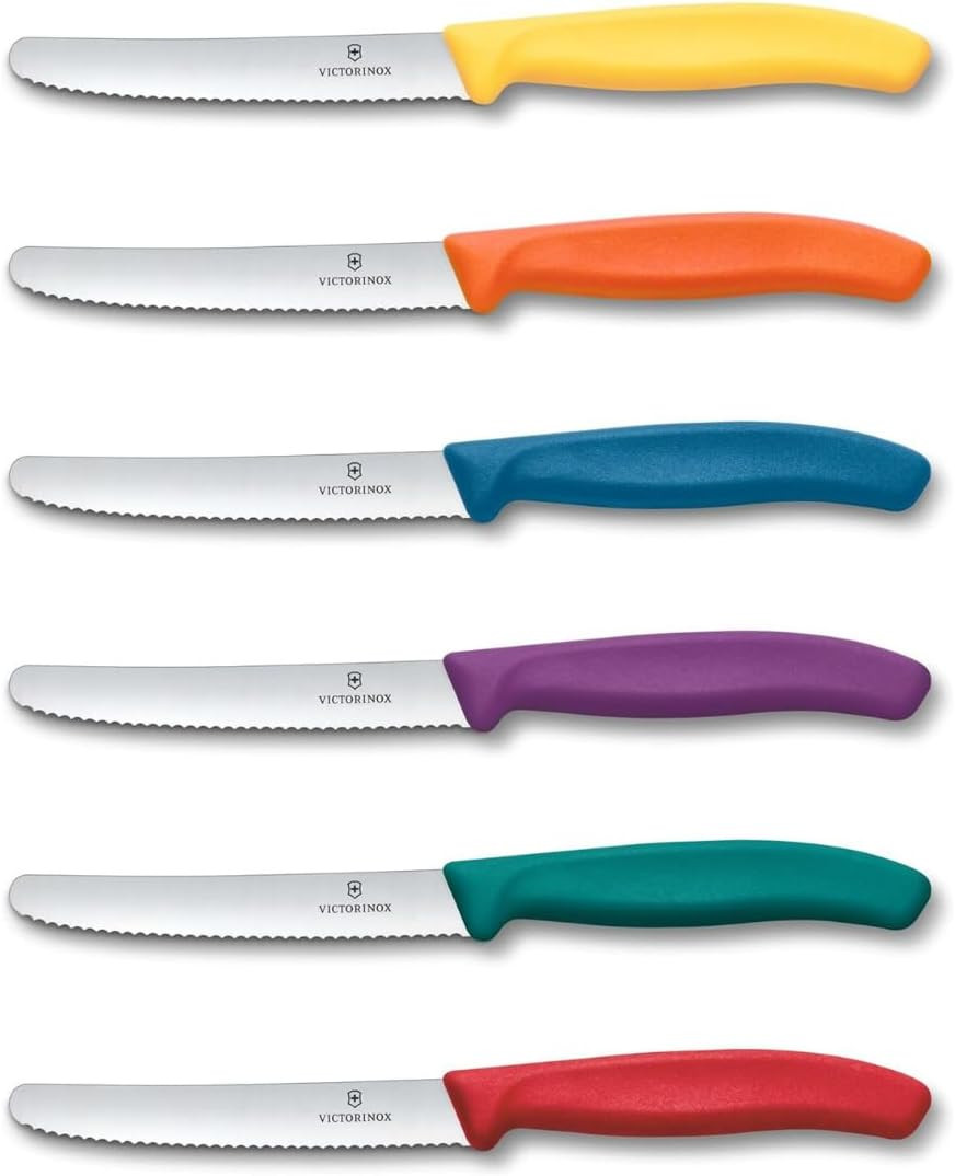 Victorinox Swiss Classic, Frühstücksmesser, Brötchenmesser Set 6Teilig, Scharfe