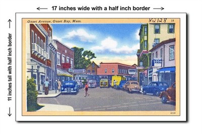 Massachusetts 1940s - Onset Avenue, Onset Bay, Mass. 1 - 11x17 Poster