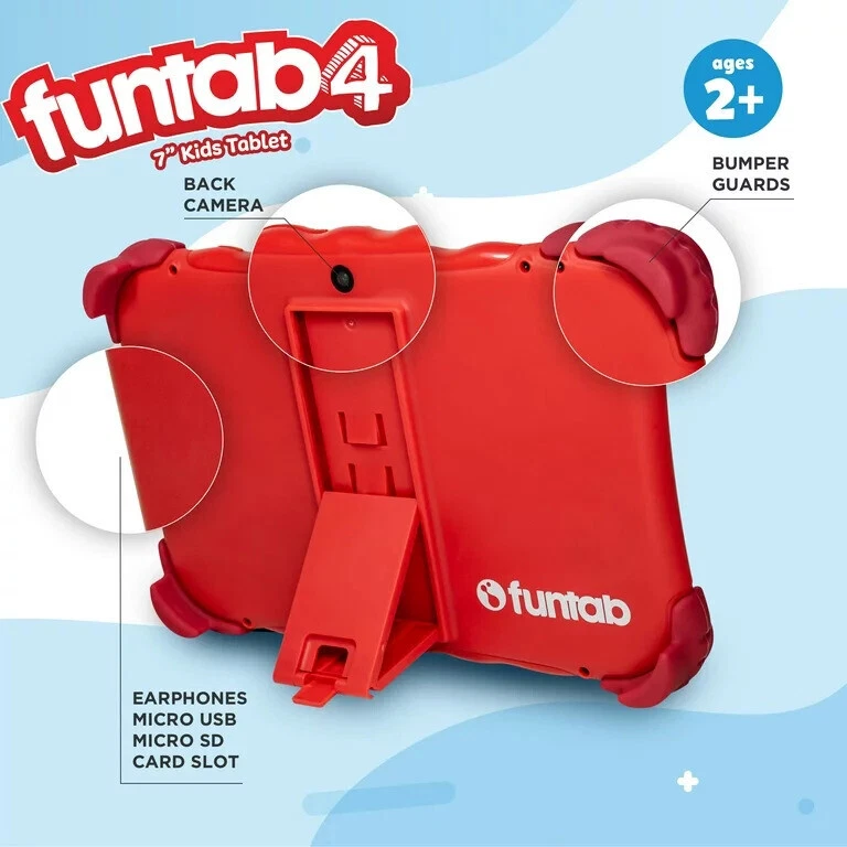 Ematic Funtab4 7" Kids Tablet with Android 8.1 Oreo (Red)- New - Image 4 of 4
