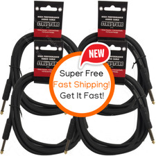 4 PACK Black Strukture SC06 6ft Instrument Cable Thick ABS LIFETIME WARRANTY 