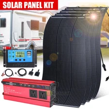 Kit de panel solar completo 5000W Convertidor De Inversor Corriente RV Hogar NEW